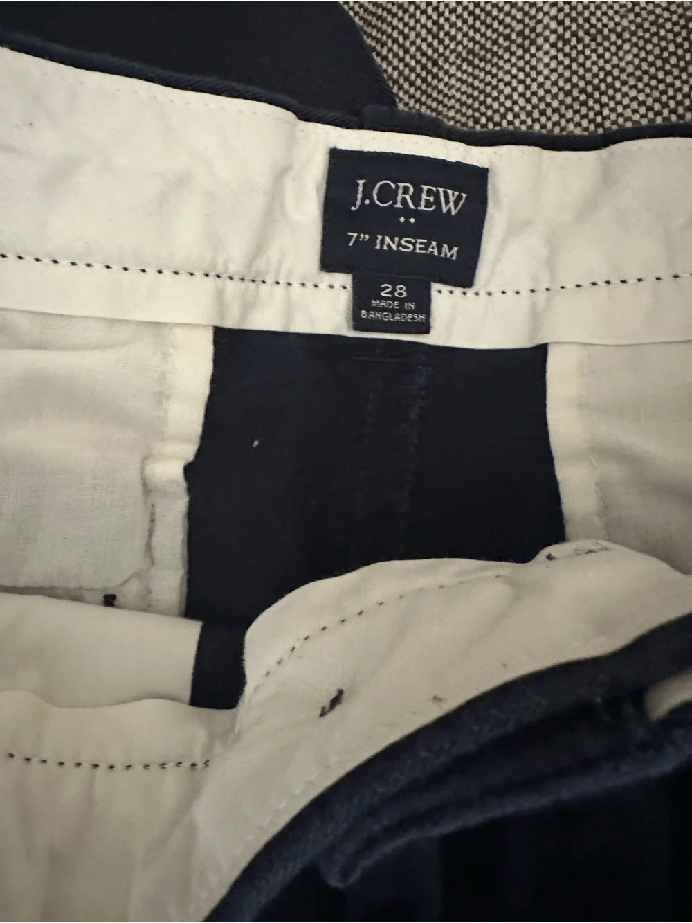 J. Crew Men’s Navy Chino Shorts, 28/7” inseam